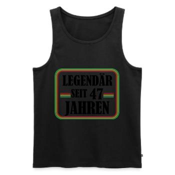 Legendary for 47 years, 47 birthday, finally 47 - Men's Premium Organic Tank Top - black - Front - AI Model Male 178 light (178cm)