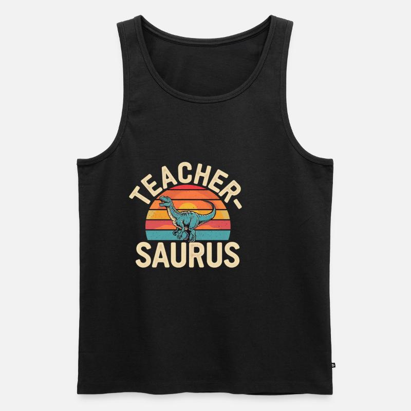 Teacher-saurus 16 - Männer Premium Bio Tank Top - Schwarz