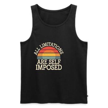 All Limitations Are Self imposed 5 - Männer Premium Bio Tank Top - Schwarz - Vorne - Michal (187cm)