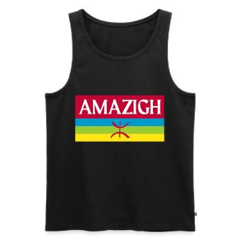 Amazigh - Männer Premium Bio Tank Top - Schwarz - Vorne - AI Model Male 178 light (178cm)