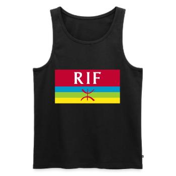 Rif - Débardeur bio Premium Homme - noir - Devant - AI Model Male 178 light (178cm)
