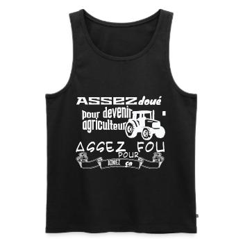 ASSEZ DOUE POUR DEVENIR AGRICULTEUR - Débardeur bio Premium Homme - noir - Devant - AI Model Male 178 light (178cm)