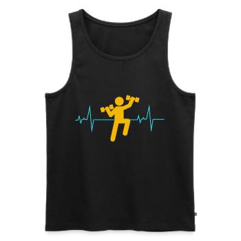Water aerobics Aquatic fitness Heartbeat - Men's Premium Organic Tank Top - black - Front - AI Model Male 178 light (178cm)