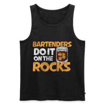 Bar Kellner Getränk Humor - Männer Premium Bio Tank Top - Schwarz - Vorne - AI Model Male 178 light (178cm)