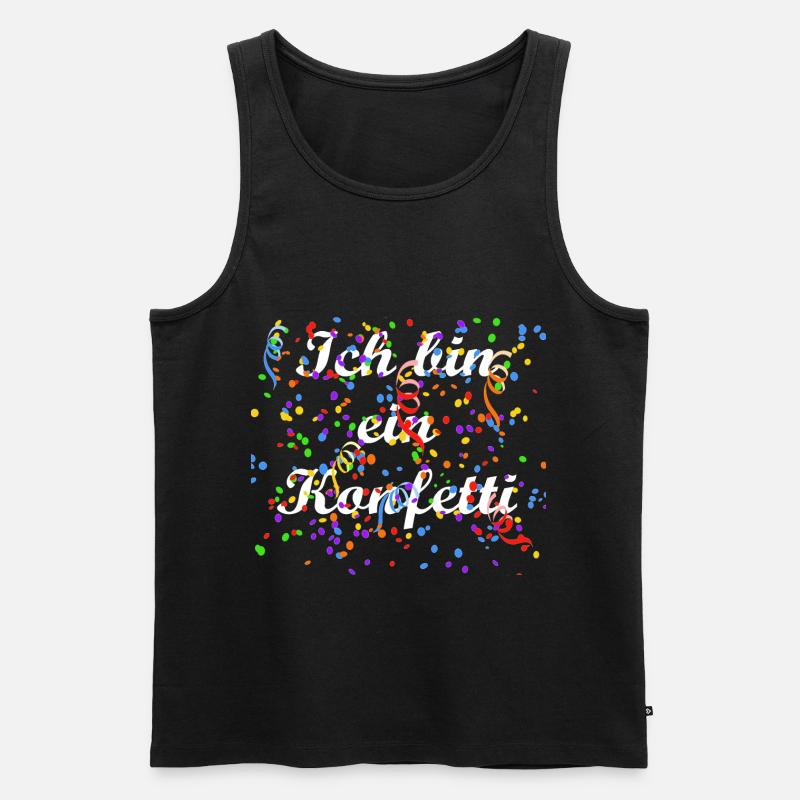 Konfetti - Karneval - Männer Premium Bio Tank Top - Schwarz
