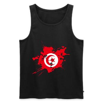 Tunisia - Men's Premium Organic Tank Top - black - Front - AI Model Male 178 light (178cm)