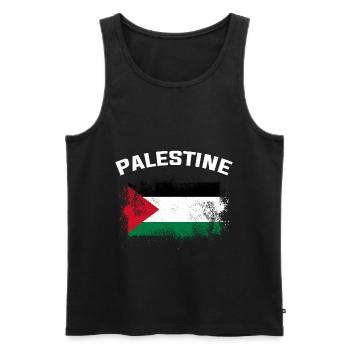 Palestine - Men's Premium Organic Tank Top - black - Front - AI Model Male 178 light (178cm)
