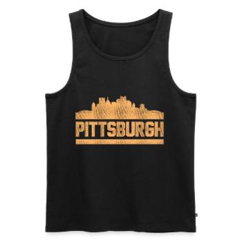 Pittsburgh - Men's Premium Organic Tank Top - black - Front - Michal (187cm)