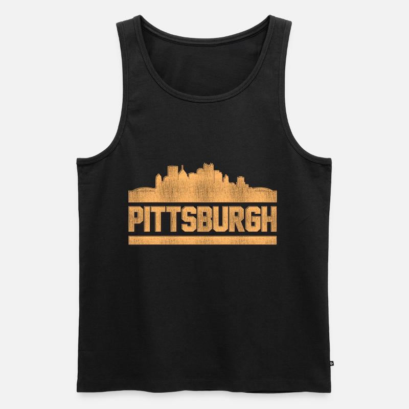 Pittsburgh - Männer Premium Bio Tank Top - Schwarz