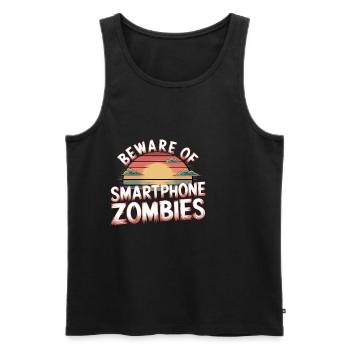 Beware Of Smartphone Zombies 12 - Männer Premium Bio Tank Top - Schwarz - Vorne - Michal (187cm)
