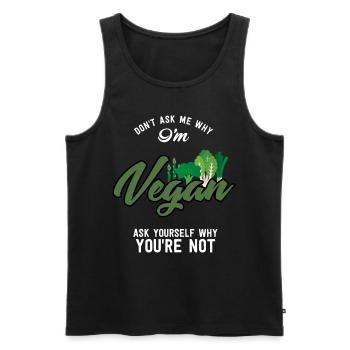 Vegan Vegetarian Gift World Aliments de jour végétalien - Débardeur bio Premium Homme - noir - Devant - Michal (187cm)