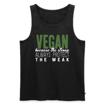 Vegan Vegetarian Gift Journée mondiale végétalienne - Débardeur bio Premium Homme - noir - Devant - Michal (187cm)