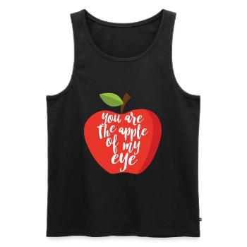 Liebe Apfel Obst AugeSpruch Sprüche Geschenk Idee - Männer Premium Bio Tank Top - Schwarz - Vorne - Michal (187cm)