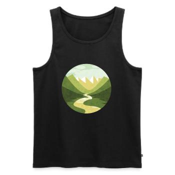 Wandern Berge Natur Camp - Männer Premium Bio Tank Top - Schwarz - Vorne - AI Model Male 178 light (178cm)