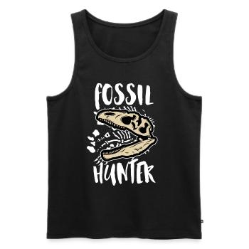 Fossil Hunter T-Rex archaeologist archeology Dino - Men's Premium Organic Tank Top - black - Front - AI Model Male 178 light (178cm)