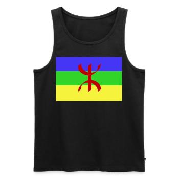 Drapeau flag Amazigh t-shirt - Débardeur bio Premium Homme - noir - Devant - Michal (187cm)
