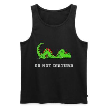 Dino Do Not Disturb Sleep Sleep T-Trex Tired - Men's Premium Organic Tank Top - black - Front - AI Model Male 178 light (178cm)