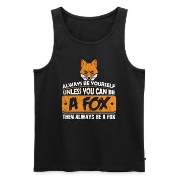 Fuchs - Männer Premium Bio Tank Top - Schwarz - Vorne - Michal (187cm)