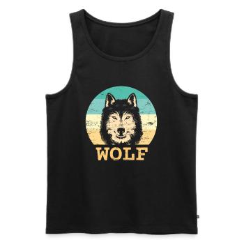 Wolf - Débardeur bio Premium Homme - noir - Devant - Michal (187cm)