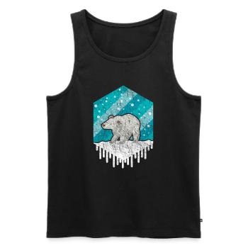 Ours polaire enfants mignons neige motif hiver - Débardeur bio Premium Homme - noir - Devant - Michal (187cm)