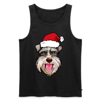 Zwergschnauzer Weihnachten Hund Zwerg Schnauzer - Männer Premium Bio Tank Top - Schwarz - Vorne - Michal (187cm)