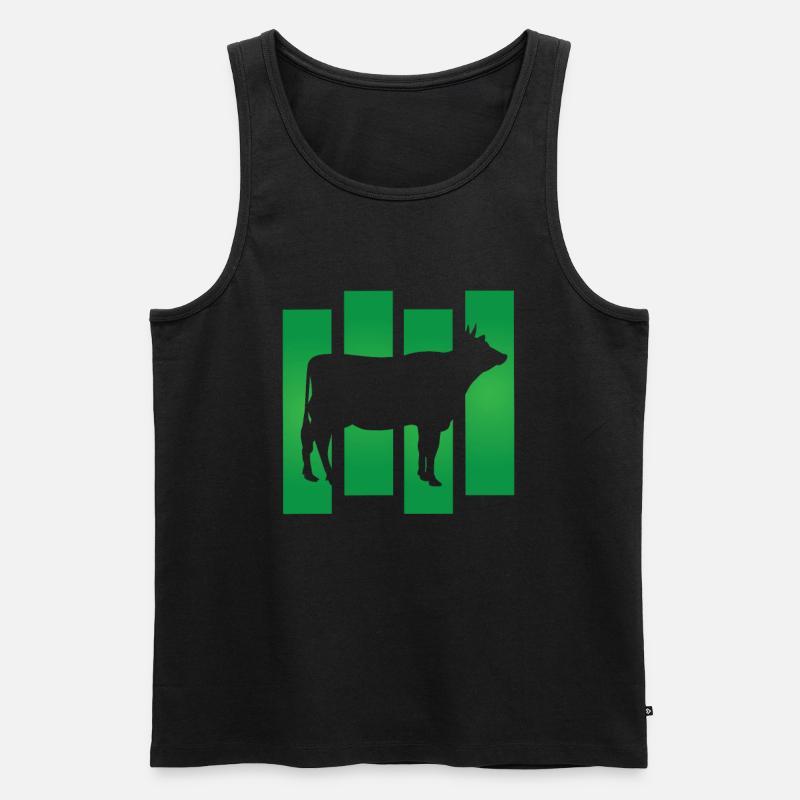 Kuh - Männer Premium Bio Tank Top - Schwarz
