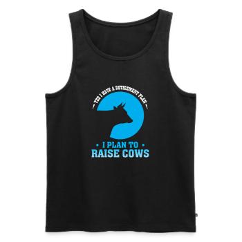 Vache de retraite - Débardeur bio Premium Homme - noir - Devant - Michal (187cm)