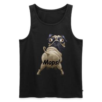 Mops - Männer Premium Bio Tank Top - Schwarz - Vorne - AI Model Male 178 light (178cm)