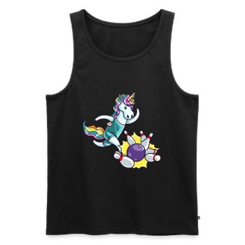 Bowling Skittles Licorne Player Cadeau Bowler - Débardeur bio Premium Homme - noir - Devant - AI Model Male 178 light (178cm)