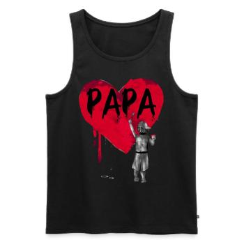 Papa -Sohn - Männer Premium Bio Tank Top - Schwarz - Vorne - Michal (187cm)