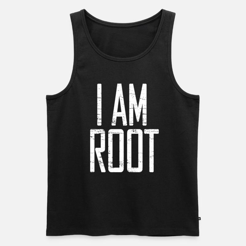 I AM ROOT - Männer Premium Bio Tank Top - Schwarz