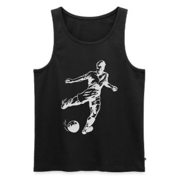Fussball - Männer Premium Bio Tank Top - Schwarz - Vorne - Michal (187cm)