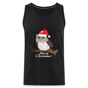 Eule - Männer Premium Bio Tank Top - Anthrazit - Vorne - Alexander (188cm)