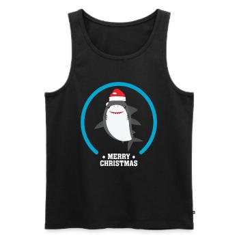Requin Noël cadeau animal d'hiver - Débardeur bio Premium Homme - noir - Devant - Michal (187cm)