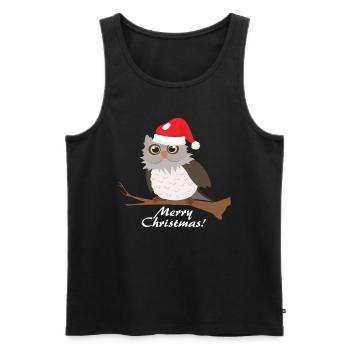 Owl christmas gift animal - Men's Premium Organic Tank Top - black - Front - Michal (187cm)