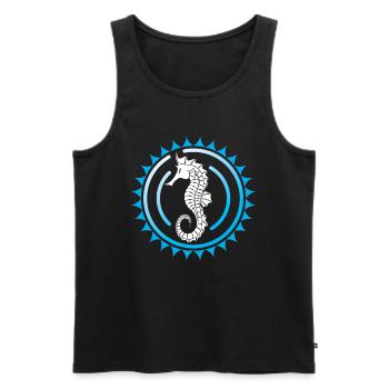 Seepferd - Männer Premium Bio Tank Top - Schwarz - Vorne - Michal (187cm)