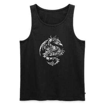 RPG Pen and Paper Dragons, Board Games Dragons - Men's Premium Organic Tank Top - black - Front - AI Model Male 178 light (178cm)