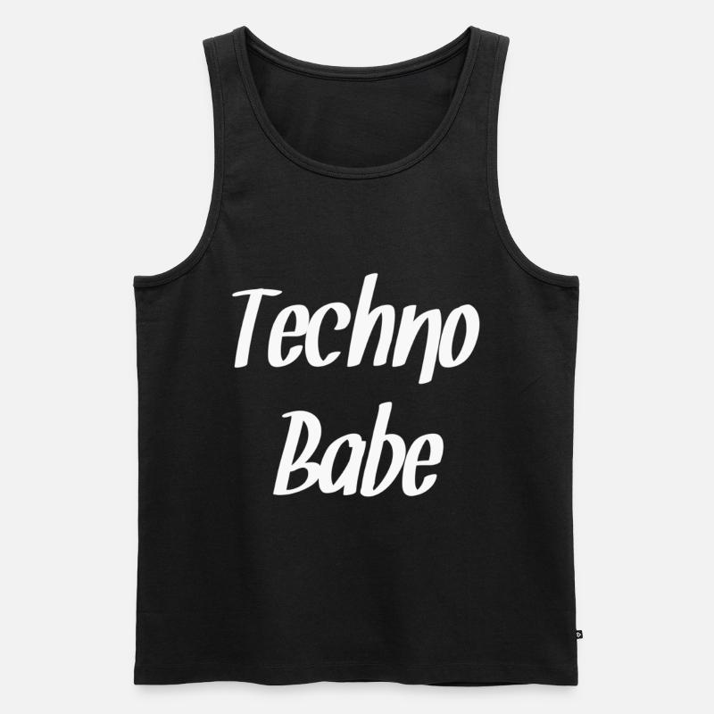 Techno - Männer Premium Bio Tank Top - Schwarz