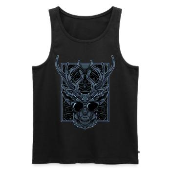 Deer antlers - Men's Premium Organic Tank Top - black - Front - AI Model Male 178 light (178cm)