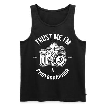 I’m a Photographer - Photographe - Débardeur bio Premium Homme - noir - Devant - Michal (187cm)