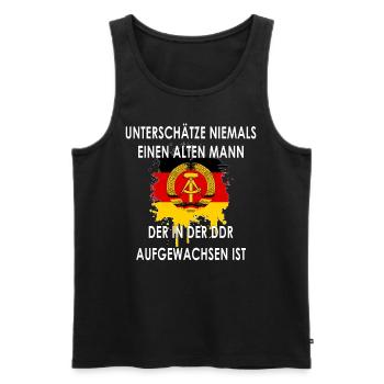 GDR Birthday Old Funny Saying Gift Ossi - Men's Premium Organic Tank Top - black - Front - Michal (187cm)