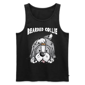 BEARDED COLLIE Border Collie Rough Collies Sheltie - Débardeur bio Premium Homme - noir - Devant - AI Model Male 178 light (178cm)