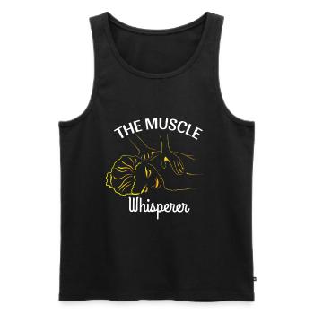 The Muscle Whisperer Massage Masseur Masseuse - Men's Premium Organic Tank Top - black - Front - Michal (187cm)
