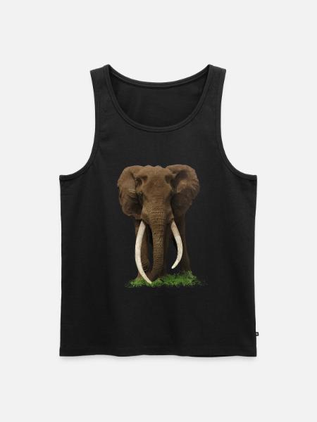 Elefant - Kenia - Afrika - Männer Premium Bio Tank Top - Schwarz