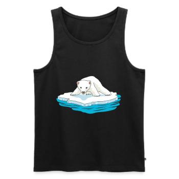 Eisbär Eisscholle Arktis Nordpol Kälte Gletscher - Männer Premium Bio Tank Top - Schwarz - Vorne - Michal (187cm)