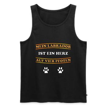 Mein Labrador ist ein Herz auf 4 Pfoten Geschenk - Männer Premium Bio Tank Top - Schwarz - Vorne - AI Model Male 178 light (178cm)