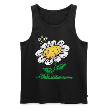 Daisy Bee Marguerite Maßliebchen - Men's Premium Organic Tank Top - black - Front - Michal (187cm)