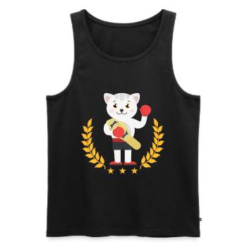 Katze Kämpfen Boxen Schlagen Sport Kampf Sieg - Männer Premium Bio Tank Top - Schwarz - Vorne - AI Model Male 178 light (178cm)
