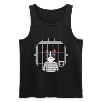 Süße Katze Gefängnis Knast Hinter Gittern Böse - Männer Premium Bio Tank Top - Schwarz - Vorne - AI Model Male 178 light (178cm)