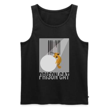 Cat Meow Cat Prison Outbreak Funny Cute - Men's Premium Organic Tank Top - black - Front - AI Model Male 178 light (178cm)